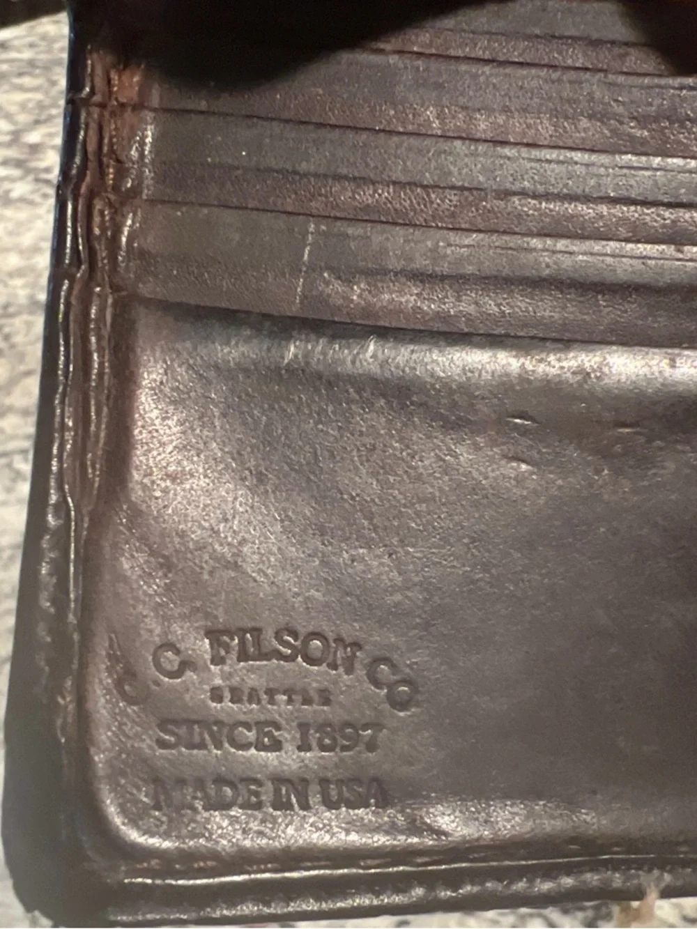 Filson Canvas and Brown Leather Bifold Wallet